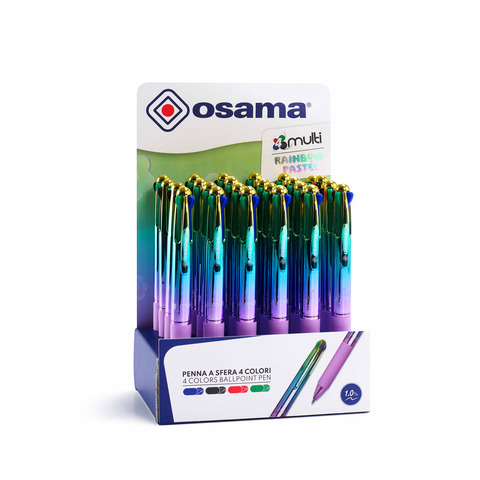 Espositore 24 penne a sfera Osama 4Multi Rainbow Pastel 4 colori OW 84045160